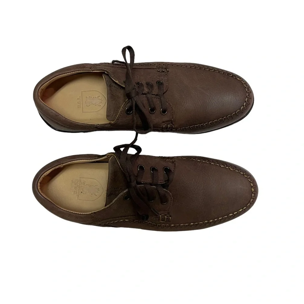 Neil M. Men's Size 8 Shoes Brown Black Leather Comfort Plain Toe USA Oxfords